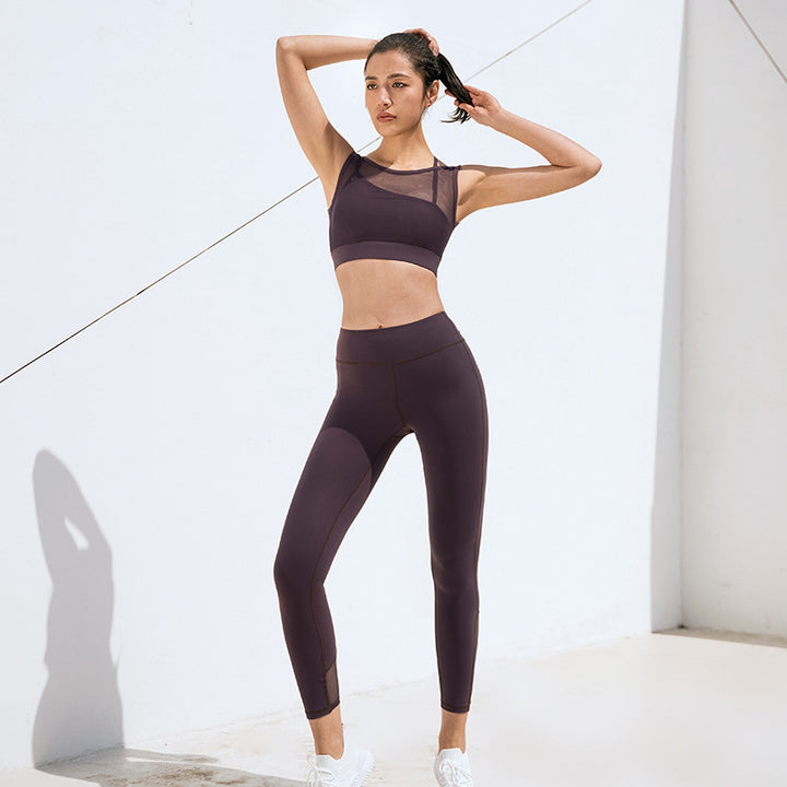 Two-piece mesh sports yoga bra set