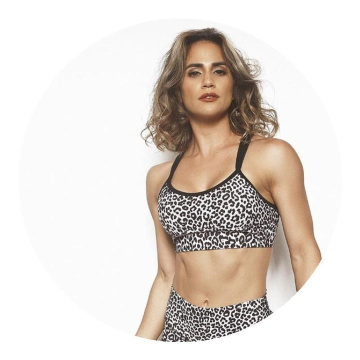 Running female leopard yoga set