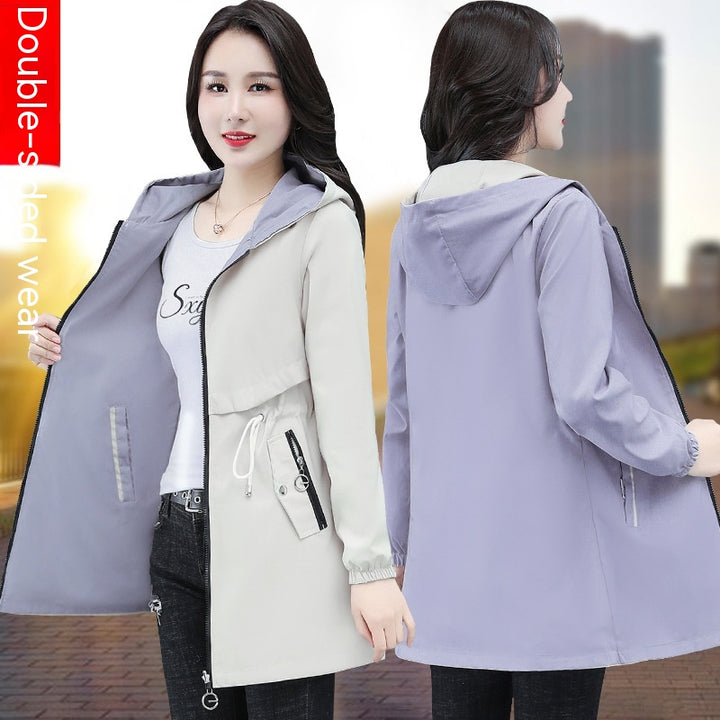 Windbreaker Middle-aged Mom Fashion Plus Size Casual Top