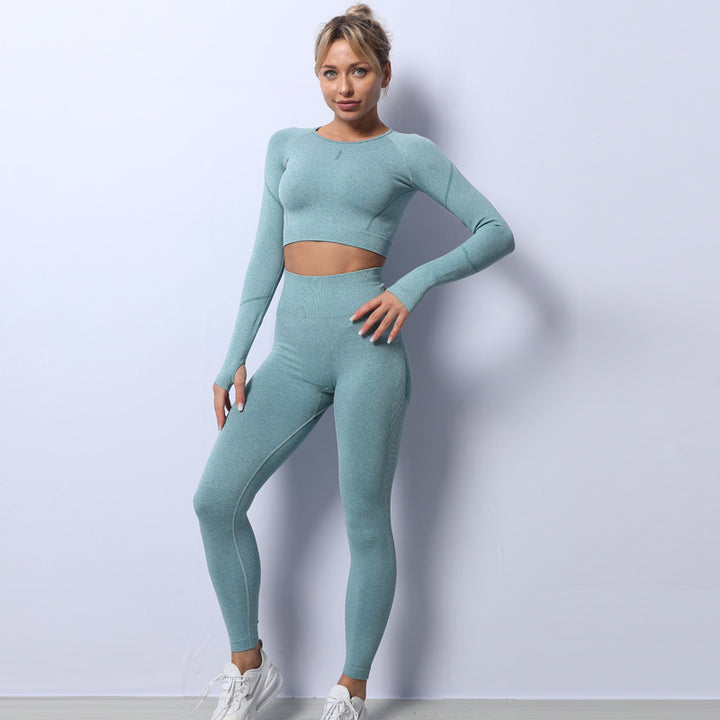 Breathable Sports Seamless Knit Yoga Wear Set