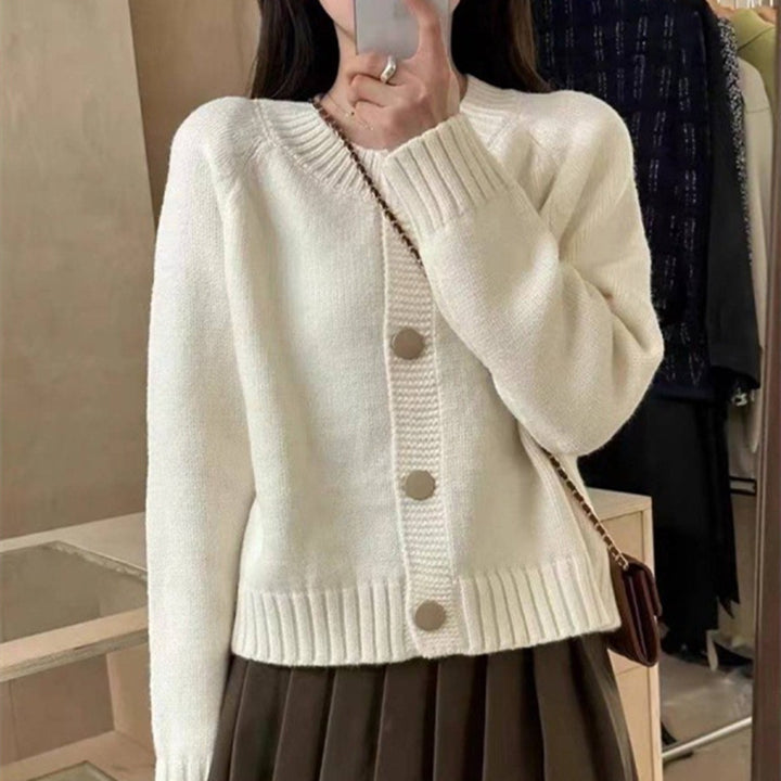 Single-breasted All-match Simple Soft Glutinous Knitted Coat