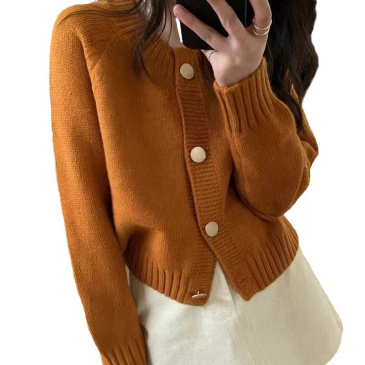 Single-breasted All-match Simple Soft Glutinous Knitted Coat