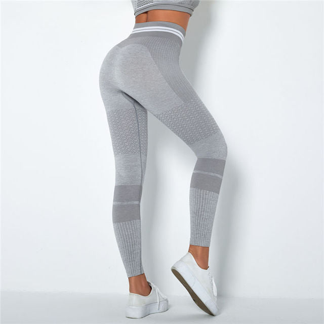 High Waist Yoga Leggings Energy Seamless Sports Pants Stripe