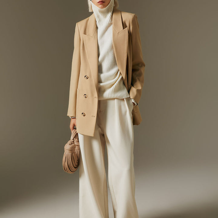 Women's Fashion Simple Wool Suit Jacket Tops