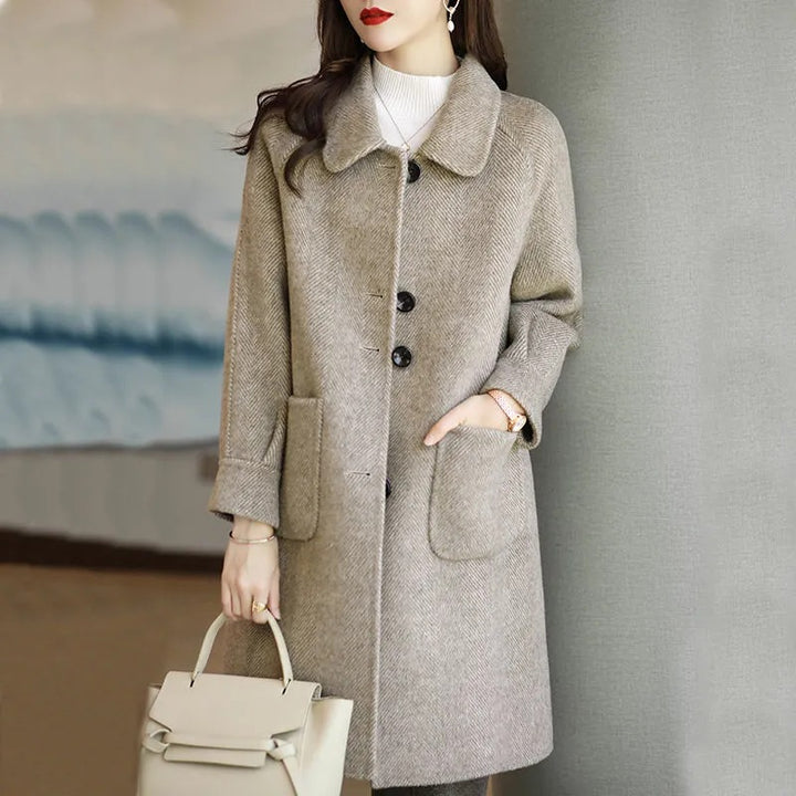 Autumn And Winter New Small Thickened Korean Version Slim Temperament In The Long Coat