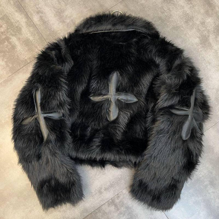 Street Trend Furry Leather Coat