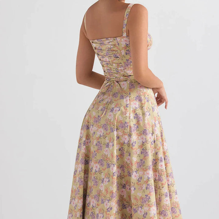 Floral Midriff Waist Shaper Dress